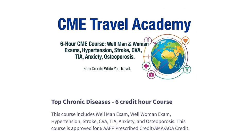 Additional 6 Hours CME – Chronic Disease (Recommended)