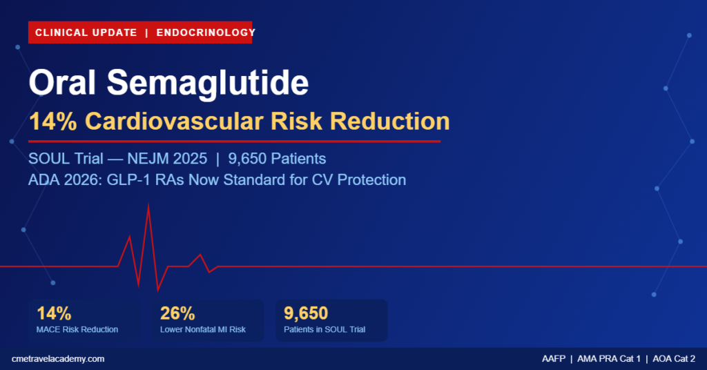 Clinical Update: Oral semaglutide cardiovascular risk reduction - SOUL Trial 2025