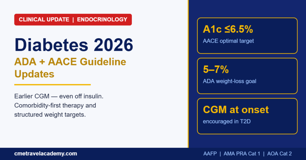 2026 ADA and AACE diabetes guideline updates clinical summary