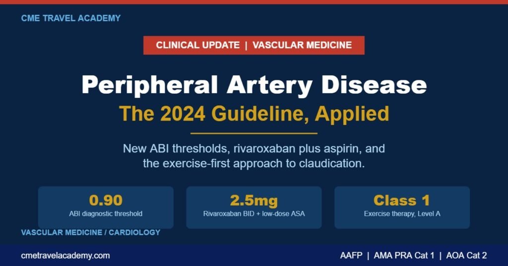 Peripheral Artery Disease: The 2024 ACC/AHA Guideline, Applied - CME Travel Academy